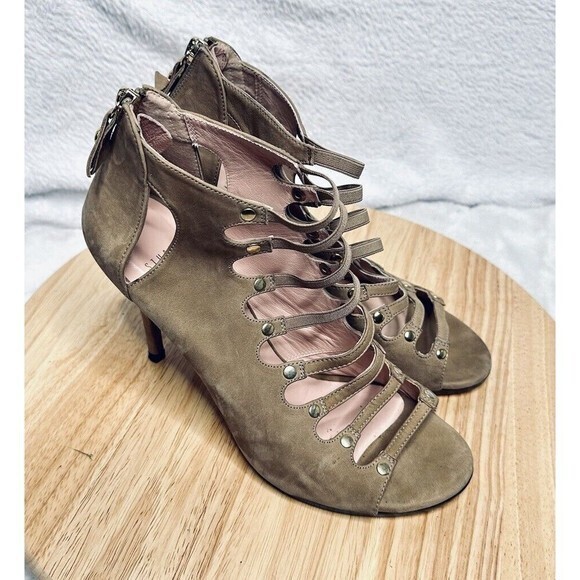 Stuart Weitzman Women's Tan Cage Heels 9.5 - Picture 1 of 9